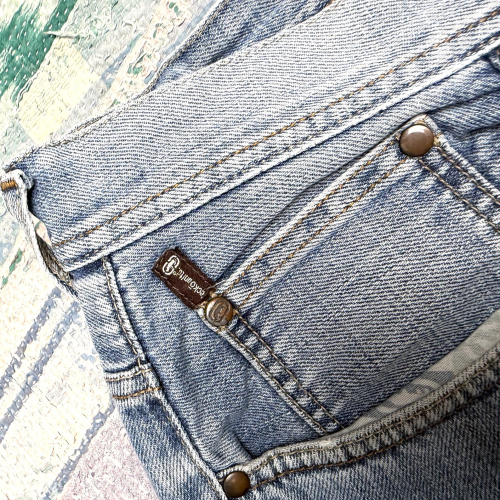Vintage Y2K Ecko Unltd Light Wash Denim Short 38 Embroidered Pocket Rhino Baggy - Picture 8 of 13